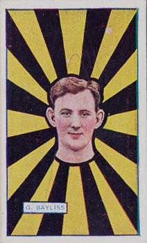 1921 J.J.Schuh Magpie Cigarettes Australian Footballers - Victorian League #20 George Bayliss Front